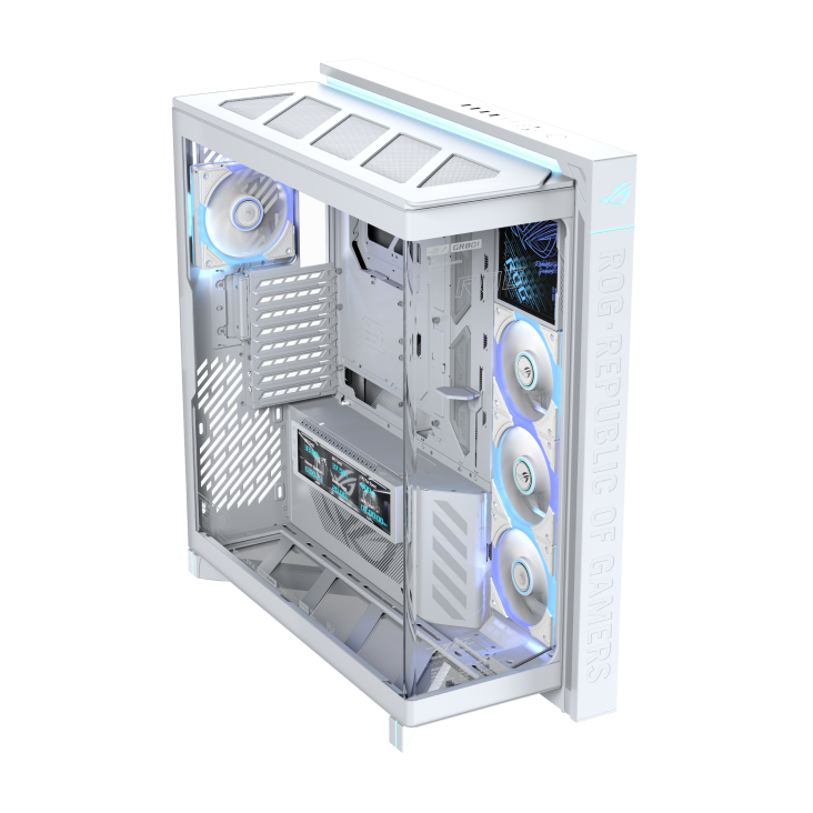 Official ASUS ROG Cronox ARGB White Edition case product photo, not the completed custom PC