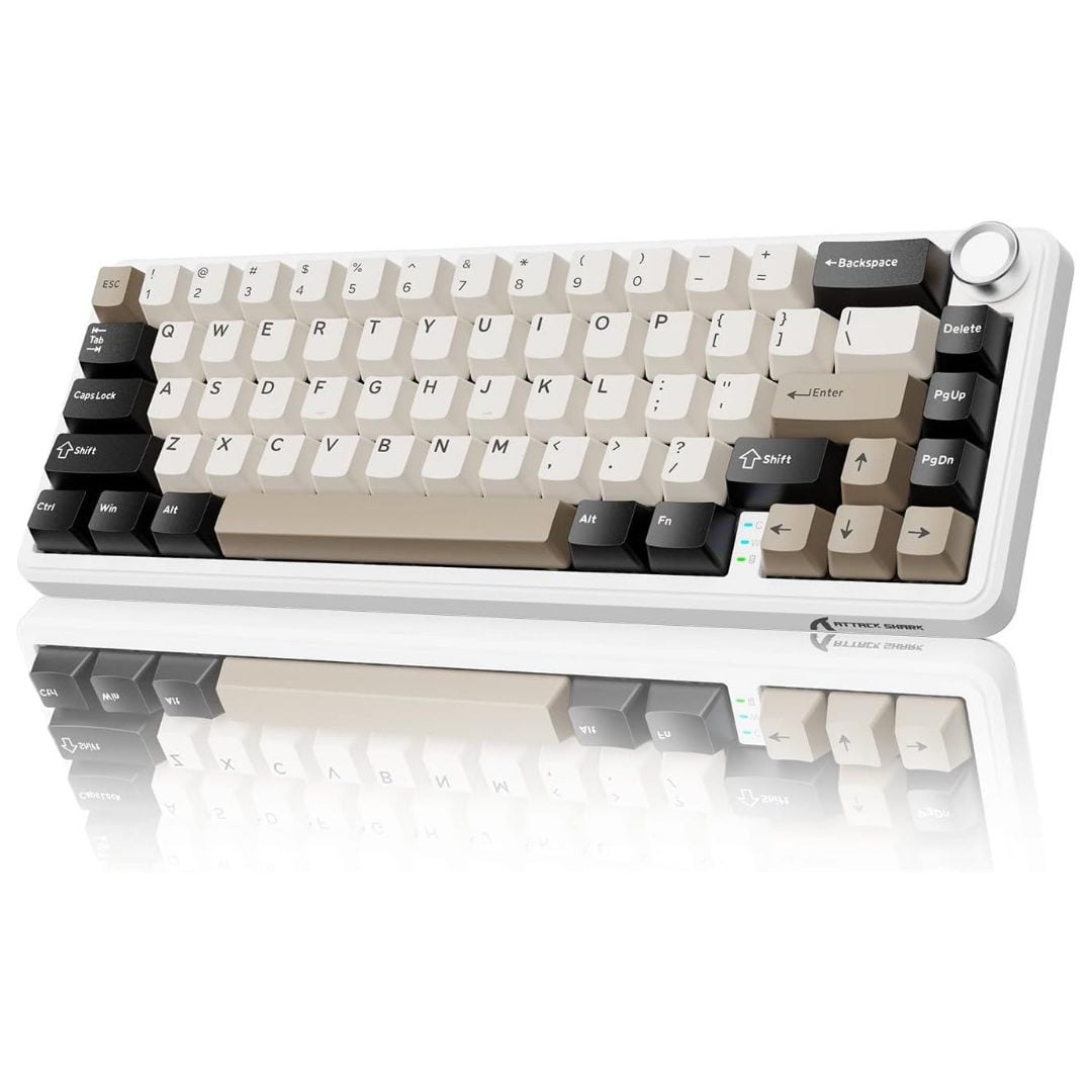 Attack Shark X66 RGB Strawberry Switch Tri-Mode Keyboard - Cheese White