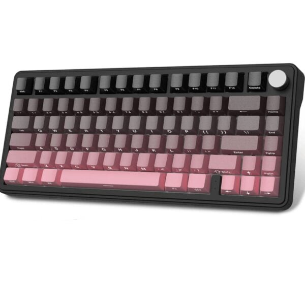 Attack Shark X85 RGB Tri-Mode Gaming Keyboard - Grey & Pink