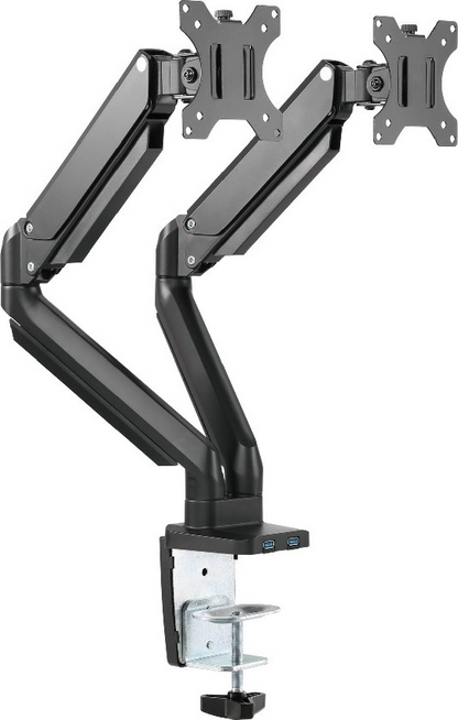 Twisted Minds Premium Dual Monitor Aluminum Gas Spring Pole Mounted Monitor Arm - TM-26-C012U