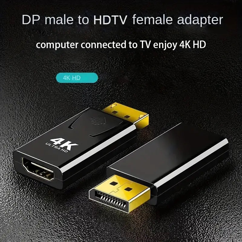 4K DisplayPort To HDTV-compatible Adapter Display Port Male DP 1080P HDTV Female Converter Video Audio Cable For PC Projector Hubs & Adapters Gamers Point 5.000 