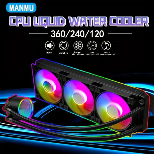 Water Cooler Cpu Fan 240mm 360mm CPU Cooler RGB Integrated Radiator Processor Cooler LGA INTEL 1151/1700/2011/AM3+/AM4  Gamers Point 55.000 