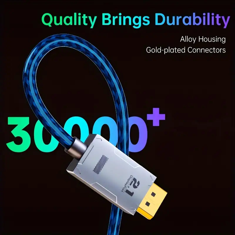 Displayport Cable 2.1, 16K DP 2.0 Cable [16K@60Hz, 8K@120Hz4K@240Hz 165Hz 144Hz] Support 80Gbps, HDCP DSC 1.2a, HDR10FreeSync G-Sync For Gaming Monitor 3090 Graphics PC Accessories Gamers Point 9.000 