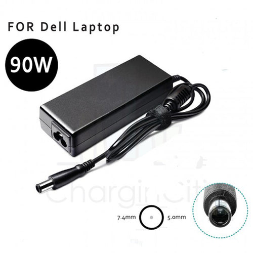 Compatible 90W charger for Dell — 19.5V 4.62A, 7.4 × 5.0mm connector — reference image