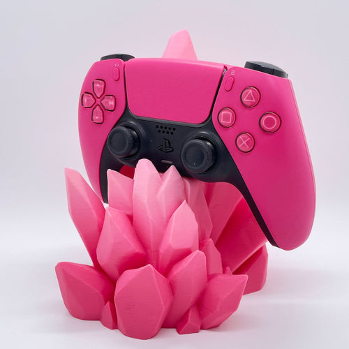 3D Printed Crystal-Shaped Game Controller Stand – Pink Stoned – Gamers Point Bahrain