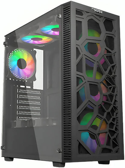 Twisted Minds-03 Spider ATX Mid Tower Gaming Case, Tempered Glass Side Panel, Efficient Cooling, Magic Dust Filter, 4* 120mm Pre-inst ARGB Fans