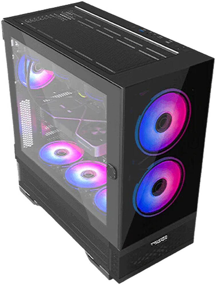 Twisted Minds Minimalist - 04 Mid-Tower E-ATX Gaming PC Case, Tempered Glass + Mesh Panels, Ample Cooling, Pre-installed 4*120mm ARGB Fans, bahain