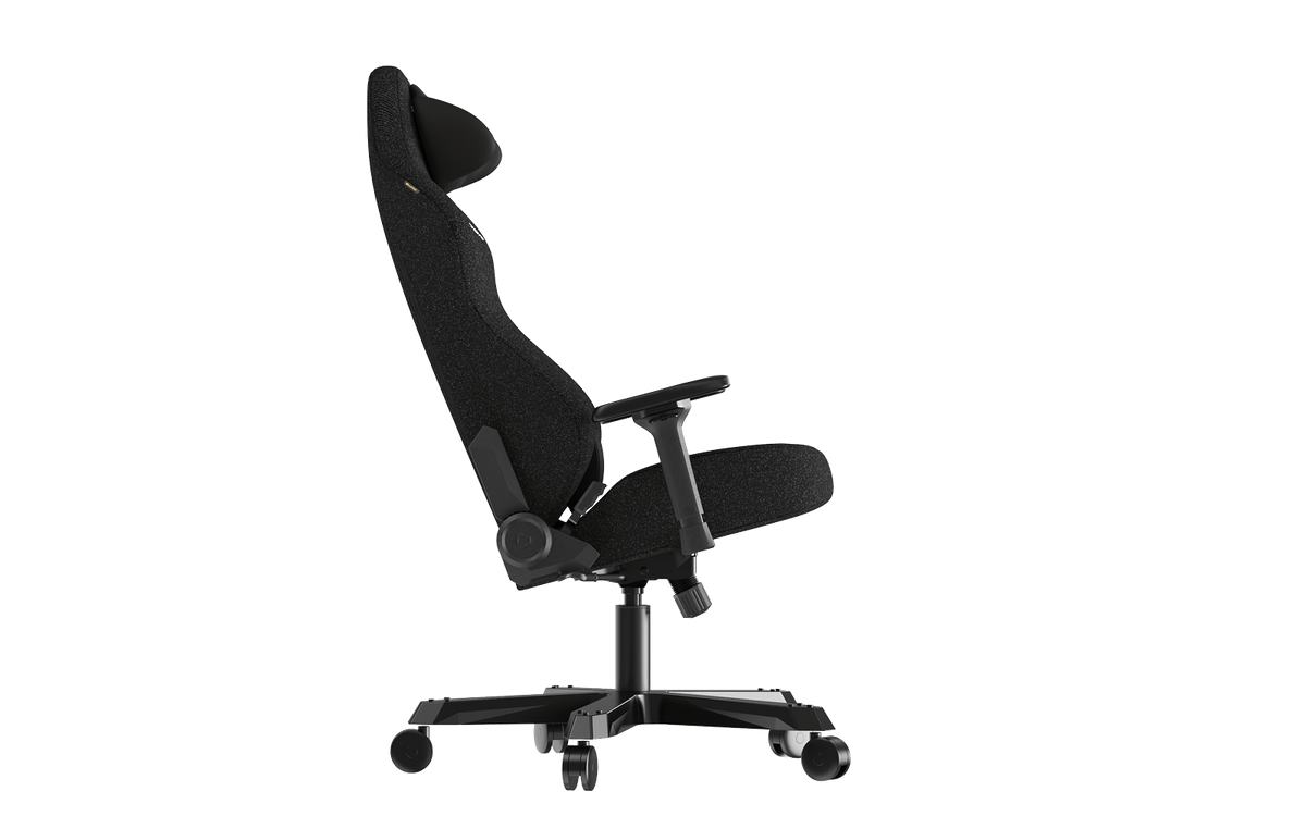 DXRacer TANK XXL Black woven fabric gaming chair - side view