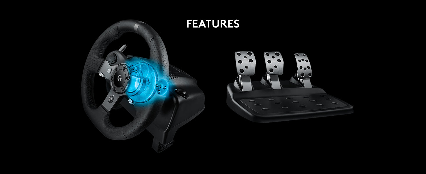 Logitech G920 Driving Force Racing Wheel and Floor Pedals, for Xbox Series X|S, Xbox One, PC, Mac - Black G Gamers Point 129.000 