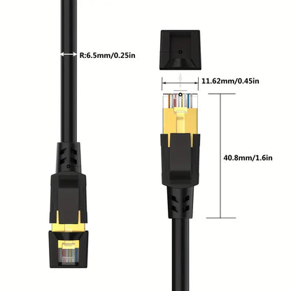 High-Speed 40Gbps Cat8 Ethernet Cable - 2000Mhz Network RJ45 Shielded Internet Cable for Computer, Router, Modem, Gaming Xbox PS5/PS4/PS3 - Sharoher Cables & Interconnects Gamers Point 25.000 50F