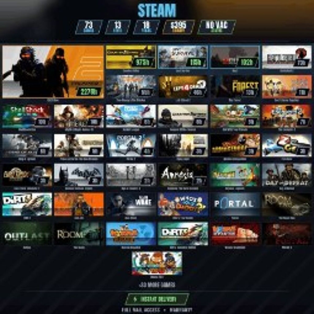Steam Account 73 Games | CS2 Prime, Dota 2 & Rust