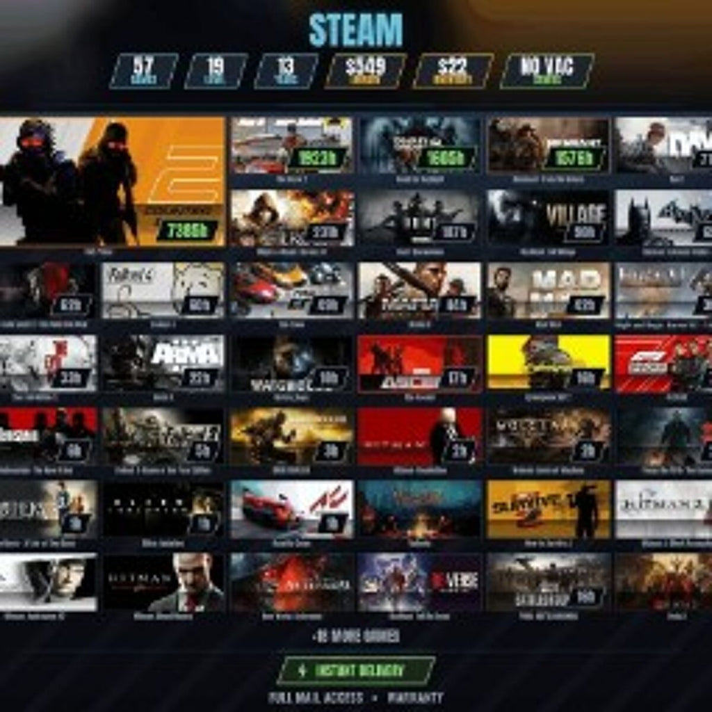 Steam Account 57 Games | CS2 Prime 7300 Hours | Gamers Point