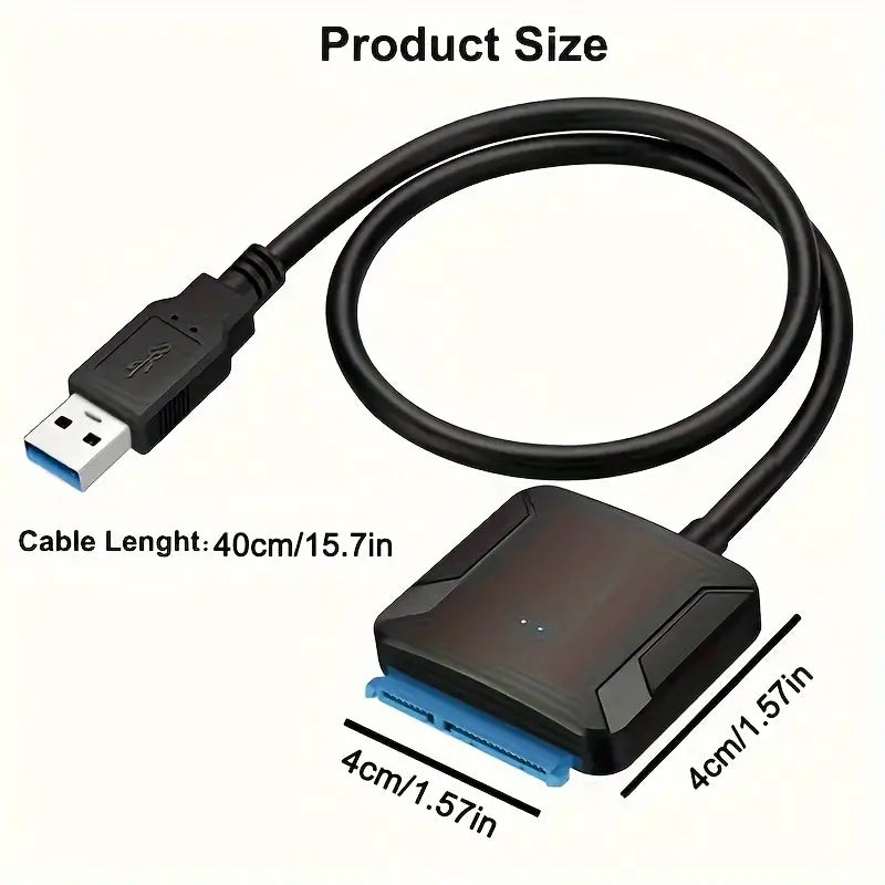 SATA To USB 3.0 Adapter Cable External Hard Drive Adapter Convert Support 6.35cm 8.89cm SSD HDD Data Transfer, Support UASP. Cables & Interconnects Gamers Point 9.000 