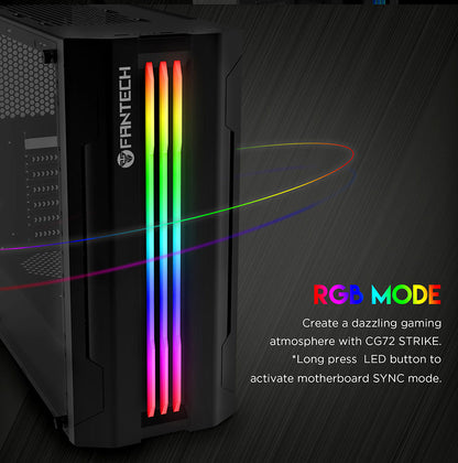 FANTECH STRIKE CG72 RGB MIDDLE TOWER PC CASE BAHRAIN fantech pc case Gamers Point 30.000 