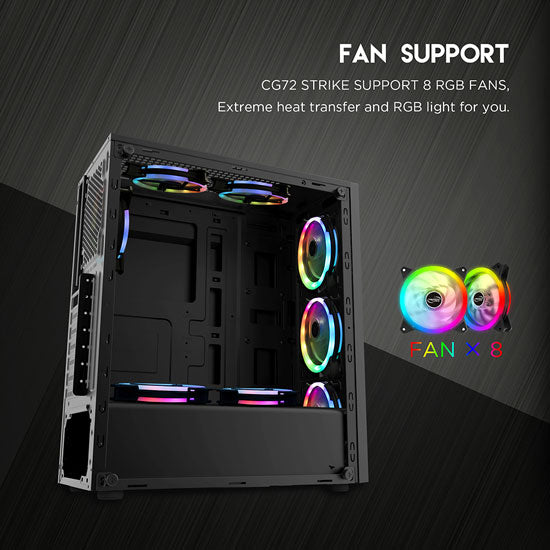 FANTECH STRIKE CG72 RGB MIDDLE TOWER PC CASE BAHRAIN fantech pc case Gamers Point 30.000 