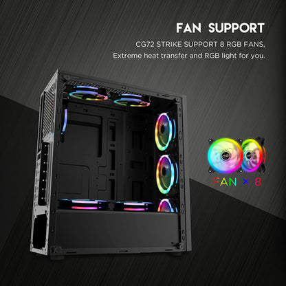 FANTECH STRIKE CG72 RGB MIDDLE TOWER PC CASE BAHRAIN fantech pc case Gamers Point 30.000 