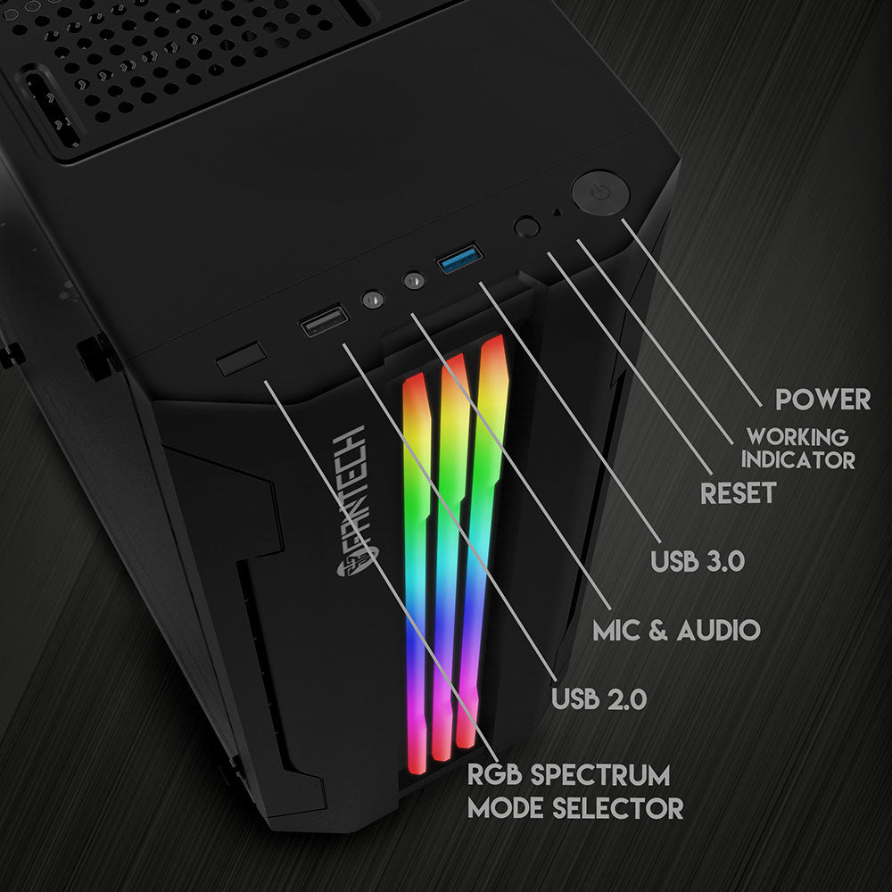 FANTECH STRIKE CG72 RGB MIDDLE TOWER PC CASE BAHRAIN fantech pc case Gamers Point 30.000 