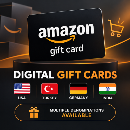 Gamers Point promotional illustration of Amazon gift cards for USA Turkey Germany India