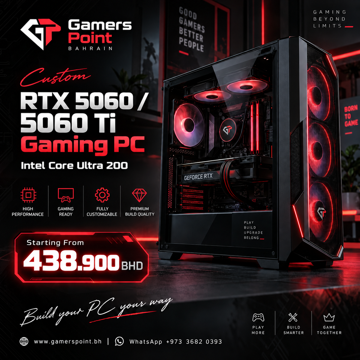 Gamers Point Custom RTX 5060 / 5060 Ti Gaming PC - Intel Core Ultra 200