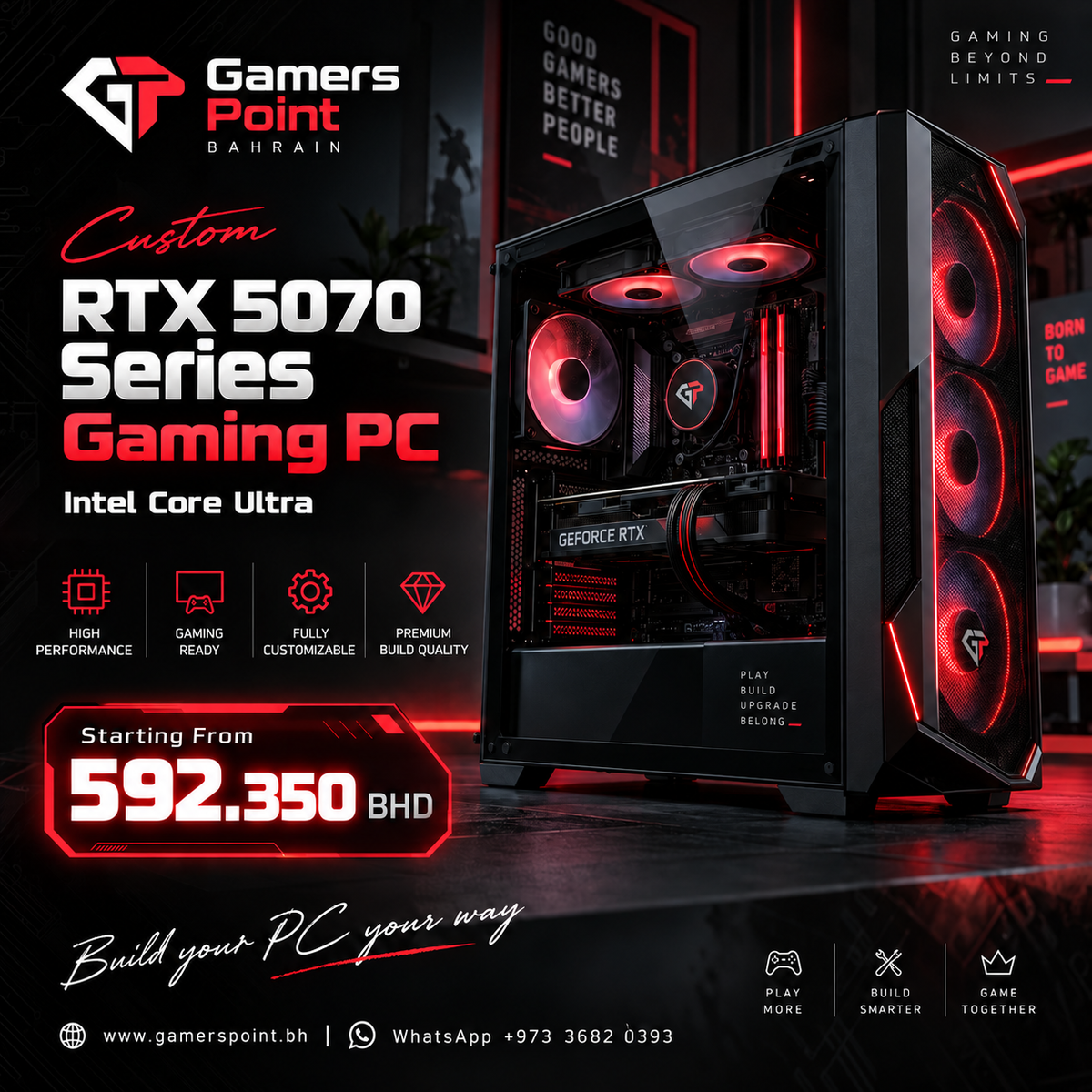 Gamers Point Custom RTX 5070 Series Gaming PC - Intel Core Ultra