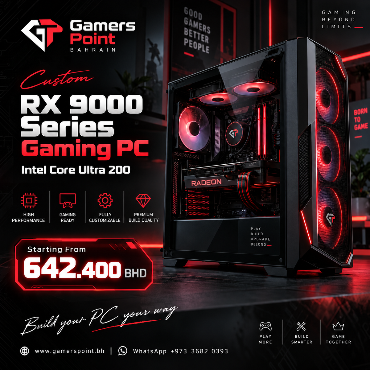 Gamers Point Custom RX 9000 Series Gaming PC - Intel Core Ultra 200