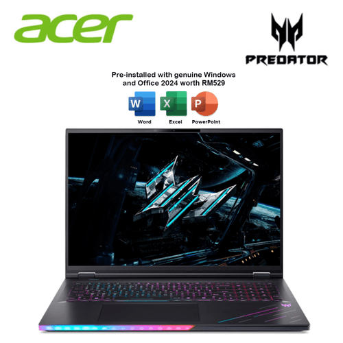 Supplier reference image Acer Predator Helios 18 AI PH18-73-90Z9 | Core Ultra 9 275HX | RTX 5090 24GB | 96GB | 4TB; not approved for live publication