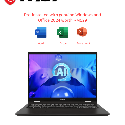 MSI Venture 14 AI A1MG-027 14″ 2.8K OLED 120Hz Laptop Solid Gray (CU5 125H/16GB D5/512GB SSD/H&S 2024/W11) | source reference, publication pending