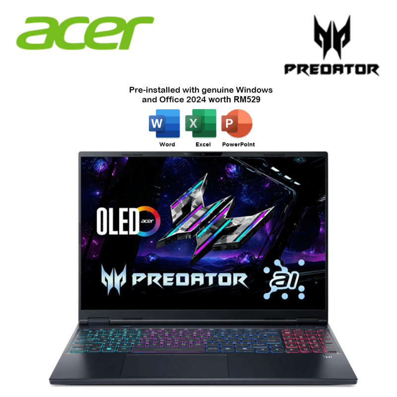 Acer Predator Helios Neo 16S AI PHN16S-71-77TF 16″ WQXGA Gaming Laptop (CU7-255HX, 16GB, 1TB SSD, RTX5060 8GB, W11, HS+M365) | source reference, publication pending
