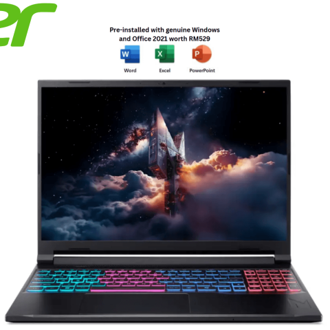 Acer Nitro V16s Ai ANV16S-41-R8T2 16″ 180Hz Gaming Laptop (R5-240, 16GB D5, 512GB, NV RTX5050 8GB, H&S, W11) | source reference, publication pending
