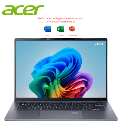 Acer Swift Light Weight Laptop – Swift Go 14 | SFG14-01-X49U (Steel Gray), Qualcomm® Snapdragon™ X Plus X1P-42-100 processor (Copilot+ PC) | reference image (publishing rights pending)