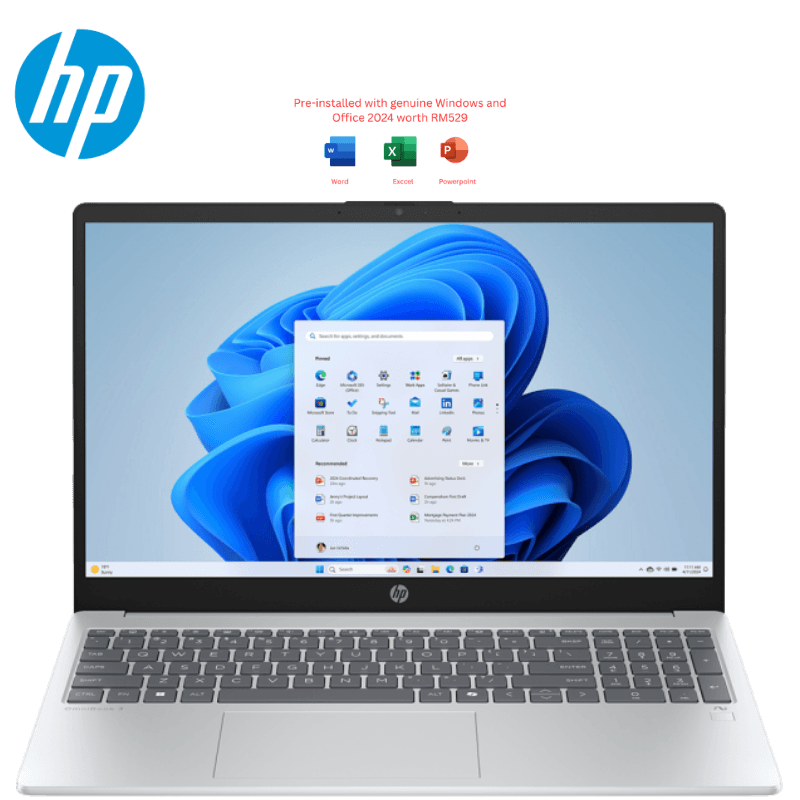 HP OmniBook 3 NGAI 15-fn0059AU 15.6″ FHD Laptop Glacier Silver (AI 5 330, 24GB, 512GB SSD, ATI, W11, HS+M365) | source photo; image rights not confirmed