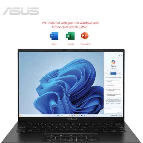 Asus ZenBook 14 OLED UM3406K-AQD112WS 14” WUXGA Laptop Jade Black ( Ryzen AI 7, 16GB, 512GB SSD, ATI, W11, HS+M365 ) | rights approval pending