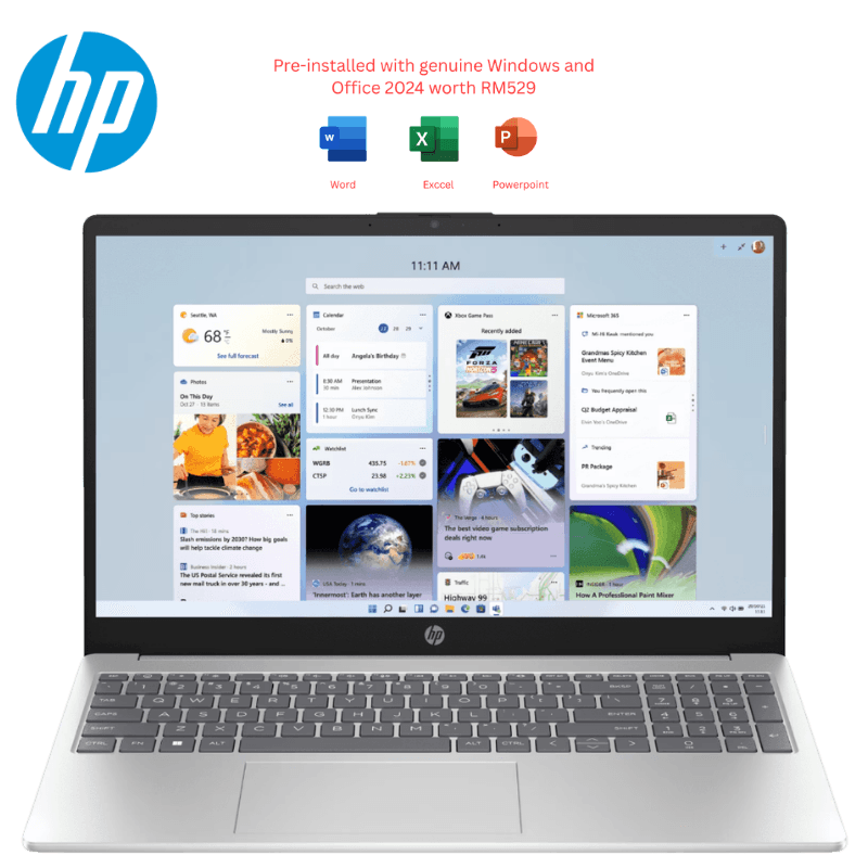 HP Laptop 15.6 inch 15-fc0421AU, Silver (AMD Athlon Silver/15.6″ FHD/8GB D5/512 SSD/W11/H&S 2024) | rights approval pending