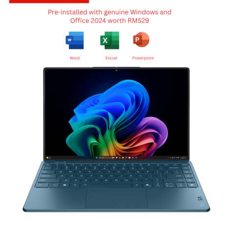 Lenovo Yoga Slim 9 14ILL10 83CX0013MJ 14″ 4K WQUXGA Touch Laptop Tidal Teal (CU7-258V, 32GB, 1TB SSD, Intel Arc, W11, HS+M365) | rights approval pending
