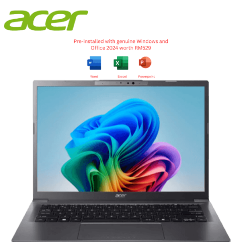 Acer Aspire 14 AI A14-52M-51NE 14″ WUXGA Laptop Steel Grey ( CU5-226V, 16GB, 512GB SSD, Intel, W11, HS+M365 ) (supplier reference; image rights pending)