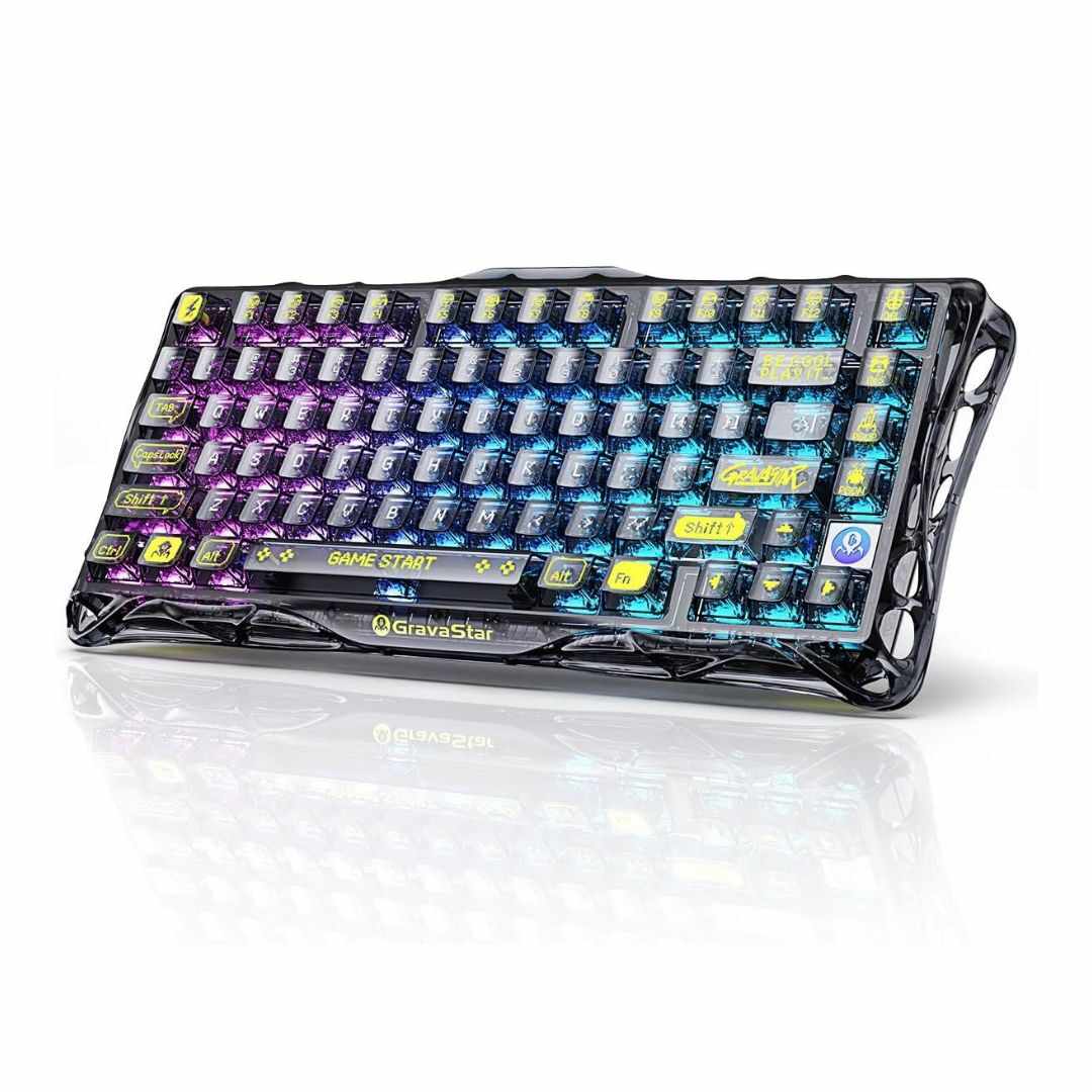 GravaStar Mercury K1 Lite Gaming Keyboard - Transparent Black