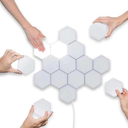 6pcs Touch Hexagonal Modular LED White Light – White – Gamers Point Bahrain