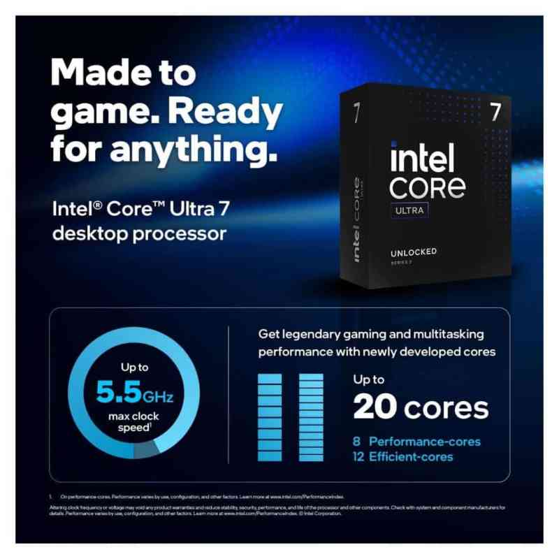 Intel Core Ultra 7 265KF 20-Core LGA1851 Desktop Processor