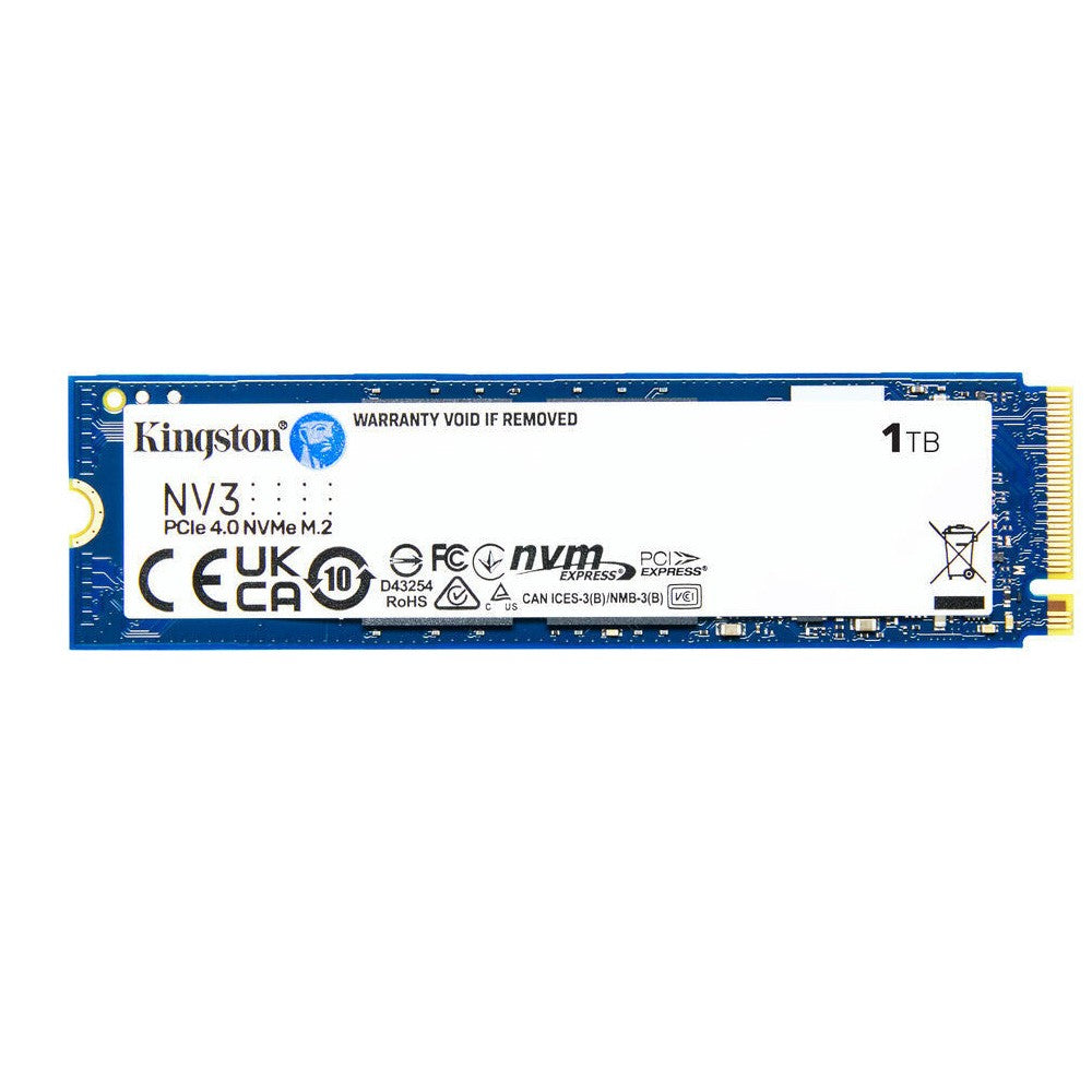 Kingston NV3 1TB M.2 NVMe SSD close-up, exact product model
