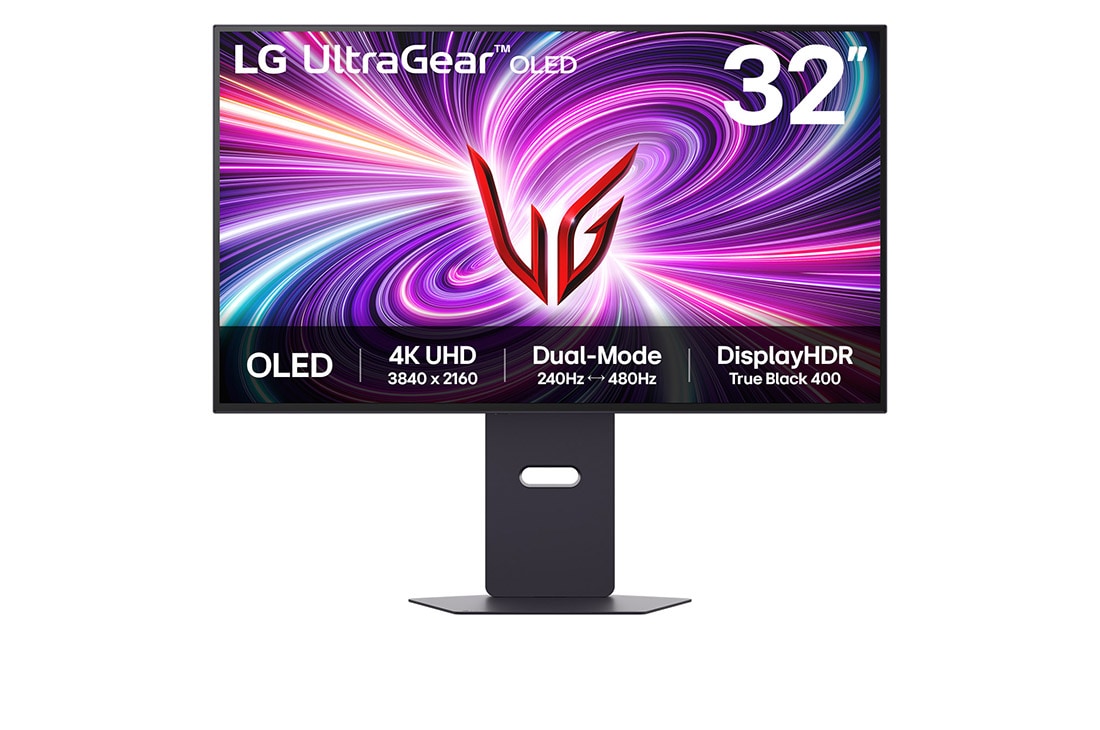 LG UltraGear 32GS95UV-B 32-inch OLED gaming monitor front view