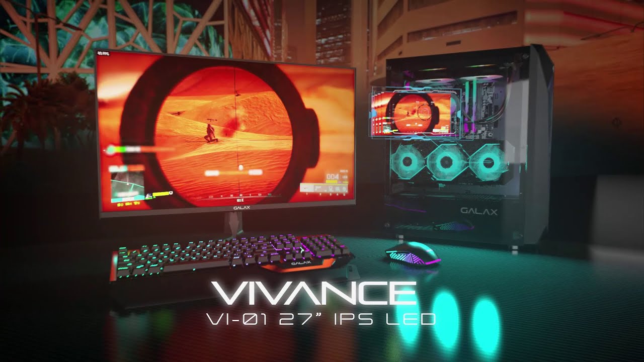 Galax Vivance-01 27'' QHD LED Gaming Monitor, 2560 X1440 Resolution,165Hz Refresh Rate, 1ms MPRT Response Time, 16 9 Aspect Ratio, G-Sync Compatible, 2560 X1440 Resolution Gamers Point 155.000 