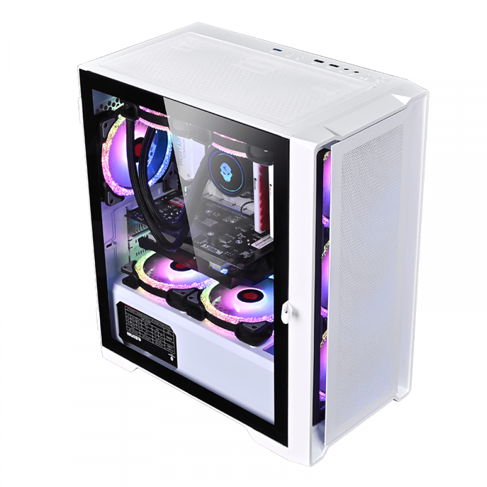 WJCOOLMAN STAR LIGHT Gaming Case + 3 Fans - WHITE Cases Gamers Point 35.000 