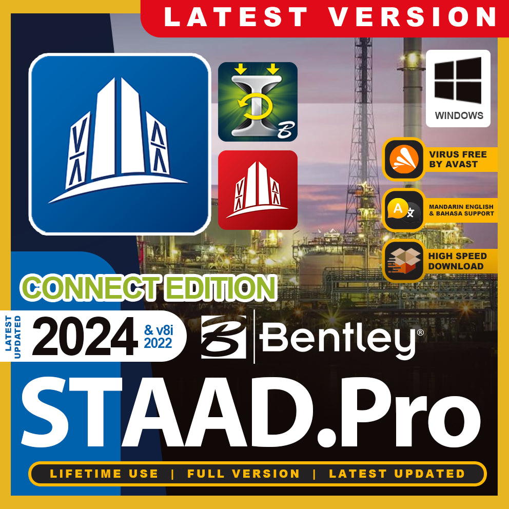 Bentley STAAD.Pro CONNECT Edition – برنامج تحليل وتصميم الهياكل دون اتصال بالإنترنت