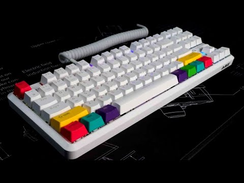 AJAZZ K870T 87 Keys Wireless Mechanical Keyboard Blue/Red Switch White