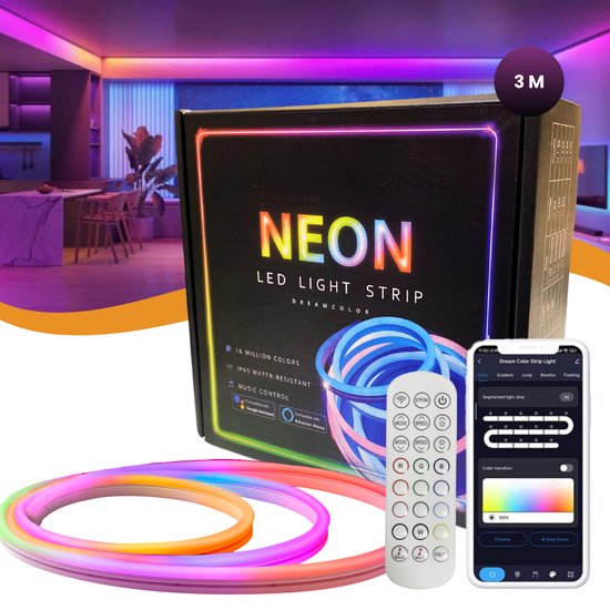 RGB LED Neon Light Strip – Remote Control & USB Power – 400cm – Gamers Point Bahrain