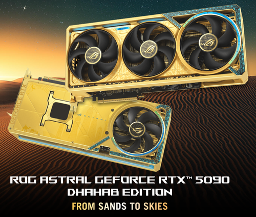 ASUS ROG Astral RTX 5090 Dhahab OC 32GB RTX 5090 graphics card product photo