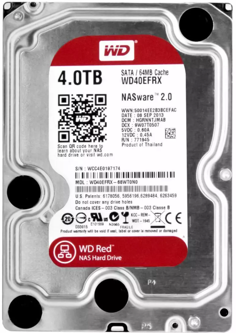 Western Digital Red 4TB WD40EFRX 5400U/Min SATA III 64MB 3.5'' Nasware 2.0 bahrain