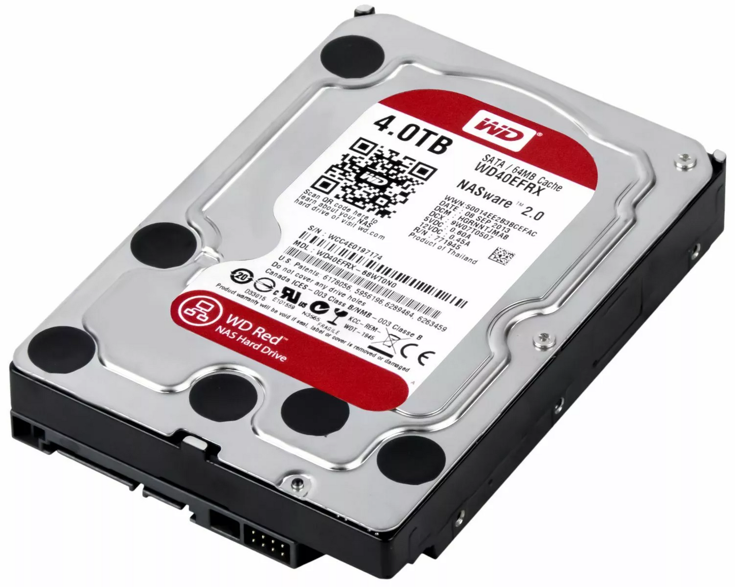 Western Digital Red 4TB WD40EFRX 5400U/Min SATA III 64MB 3.5'' Nasware 2.0 bahrain