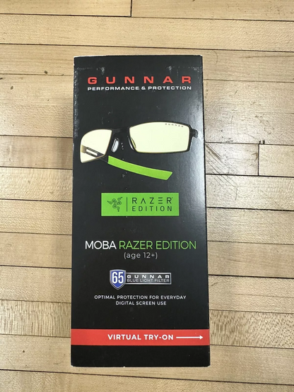 GUNNAR - Premium Gaming and Computer Glasses for Kids (age 12+) - Blocks 65% Blue Light - MOBA Razer Edition, Onyx, Amber Tint Gunnar Gamers Point 25.990 