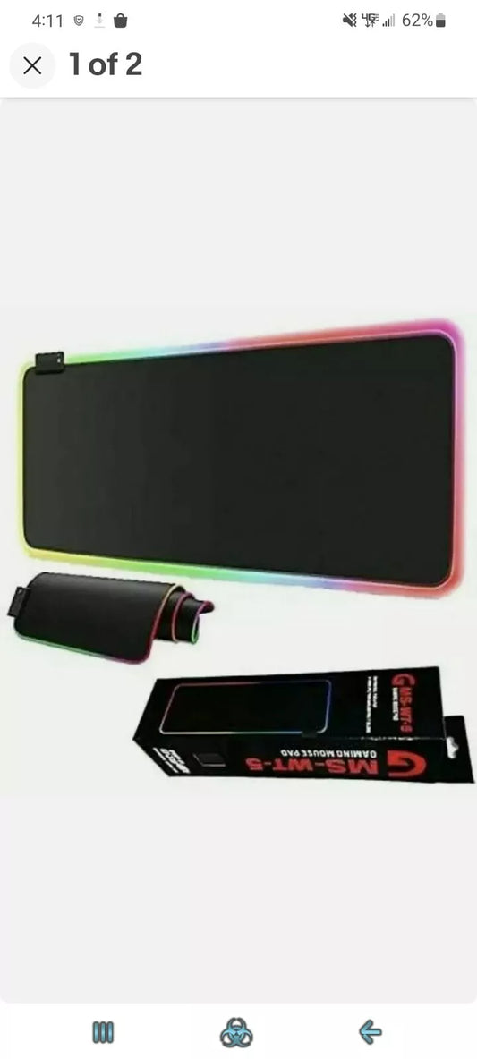 GMS WT-5 RGB Gaming Mouse Pad 80x30cm Extended Stitched Edges Mouse Pads & Wrist Rests Gamers Point 9.000 